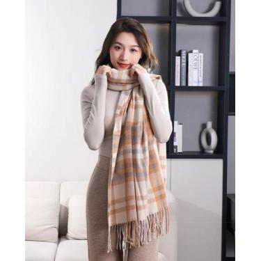 Imagem de Cachecol Lã Manta Unissex Grosso Inverno cores clássicas - Sem marca, 