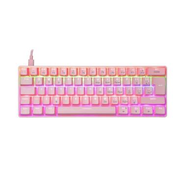 Imagem de Teclado Gamer Mecanico Ziggy Led Rainbow OEX Game TC607 Rosa-Unissex