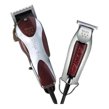 Imagem de Kit Wahl Maquina Corte Acabamento Magic Clip E Detailer 110v Vermelho,