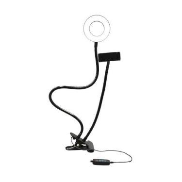 Imagem de Suporte tipo Ring Light ajustável com Clip Fixador USB - AC369 - Multi