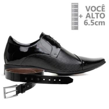 Imagem de Sapato Com Salto Interno Jota Pe Preto Vz Air + Cinto 79609-Masculino