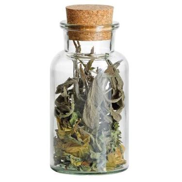 Imagem de Kit 10 Potes Garrafas 150ml Garrafinhas De Vidro Com Rolha Enfeite Lem