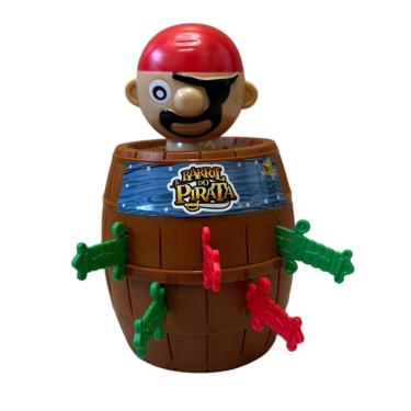 Imagem de Jogo Barril Do Pirata Com 16 Adagas 16x10cm Diversão Em Família