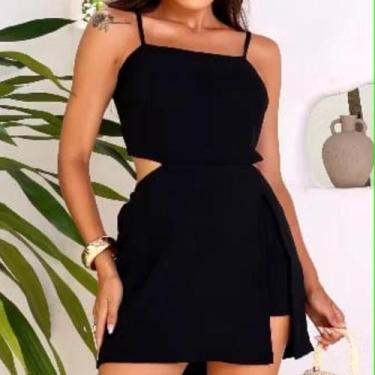 Imagem de Macaquinho Vestido Com Short e Saia Bojo Alças Reguláveis Elegante Rec