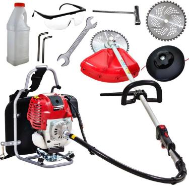 Imagem de Roçadeira Profissional Costal Kawashima KW330C4 Linha Plus 34cc Motor 4 Tempos á Gasolina Potente, Robusta e de Alta Produtividade com Lâmina de Vídia