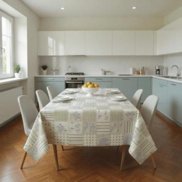 Imagem de Toalha De Mesa Metalizada Flor De Lavanda Rolo 1,37x20,00m Vinil Pvc -