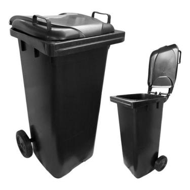 Imagem de Lixeira Container 120 Litros Com Rodas E Tampa Com Alça Ide - PREMIUM