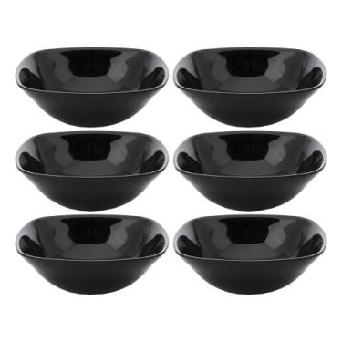 Imagem de Jogo 6 Bowl Preto de Vidro Opalino Mini Tigela Quadrada 13,5cm Sobreme