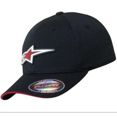 Imagem de Bone Alpinestars Astar Rubber Logo FlexFit Preto, S/M (P/M)