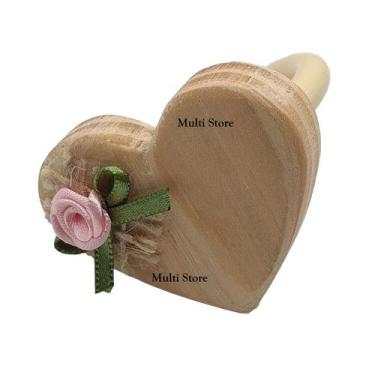 Imagem de KIT 04 Argola Porta Guardanapo Anel Coração Rosa Dia das Mães  Mesa Po