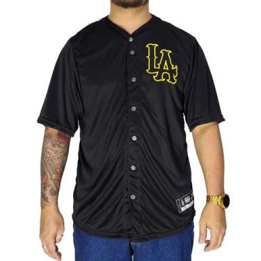 Imagem de Camisa Baseball M10 Classic Los Angeles LA Preto Tamanho:GCor:Preto, G