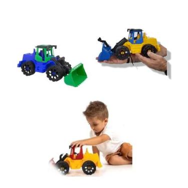 Imagem de Brinquedo Carrinho Carregadeira Máquina Kraft Trator Praia - Kendy