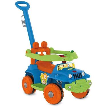 Imagem de Veículo de Passeio e Andador para Bebê Babyjipe 2 em 1 com Painel Interativo Azul Brinquedos Bandeirante