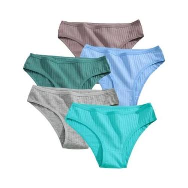Imagem de Conjunto De Calcinhas De Algodão Femininas Lingerie Sexy Em Cores Sóli