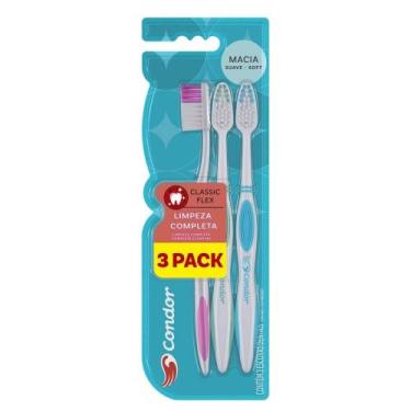 Imagem de Escova Dental Condor Classic Flex Macia - Embalagem com 3 Escovas