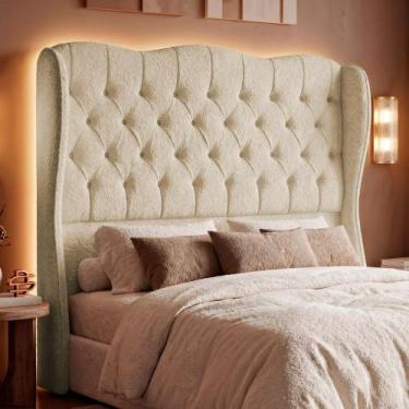 Imagem de Cabeceira Cama Box Queen Size Alora 160cm Estofada Capitonê Moderna Bo