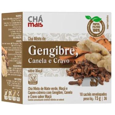 Imagem de Chá de Gengibre Canela e Cravo Cx. com 10 Sachês Vegano - Chá Mais