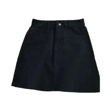 Imagem de Saia Jeans Vintage De Cintura Alta plus Size Para Mulheres, Casual, Mo