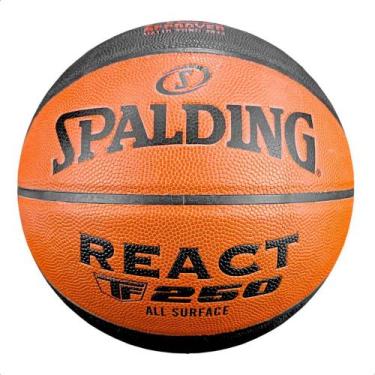 Imagem de Bola Spalding Basquete React TF 250 All Surface Laranja e Preto - Únic