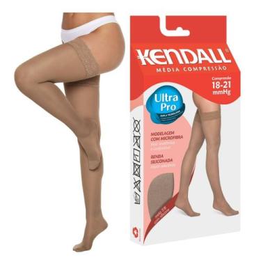 Imagem de Meia 7/8 de Média Compressão Kendall 18-21 c/ Silicone Pé Fechado, M