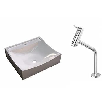 Imagem de Kit Cuba Q440 C/Torneira Pratika 1060 Metal 1/4 Volta Bege