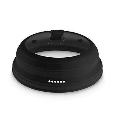 Imagem de Microwave Splatter Cover, Collapsible Microwave Plate Cover Lid with Easy Grip Handle, Safe Tempered Glass and Silicone, Microwave Food Cover, Pot Cover, Splatter Cover Guard - Black