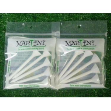 Imagem de Camisetas de golfe brancas Martini 8,5 cm (3 1/4") - 2 pacotes