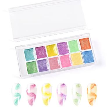 Imagem de Yajun 12 cores pintura de aguarela sólida cor caramelo gradiente Blooming pigmento de unhas esmalte de gel DIY ferramentas de manicure brilho desenho de estudante de arte, cor, 3 g * 12