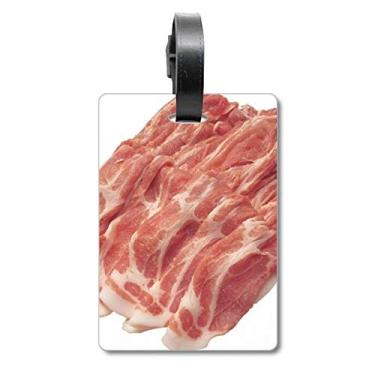 Imagem de Rolo de carne crua textura de alimentos para carne maleável etiqueta de cartão de bagagem etiqueta de pendurar etiqueta, Multicolorido.