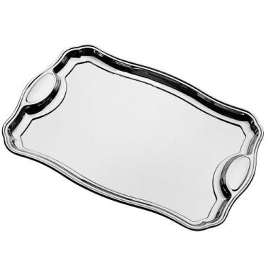 Imagem de Bandeja Servir Retangular Classic Tramontina Aço Inox 34 X 24 Cm Com A