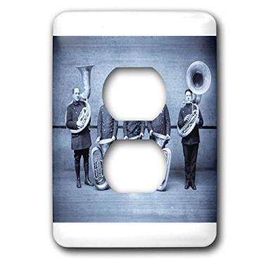 Imagem de 3dRose lsp_6750_15,24 cm Tuba Cops Cyan Tone 2 Plug Outlet Cover, Multicolorido