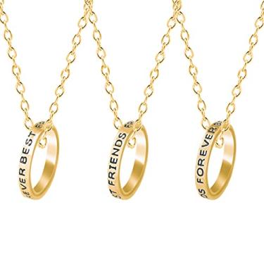 Imagem de CNBPIC Colar Pingente Redondo Amizade Liga Joias Presente