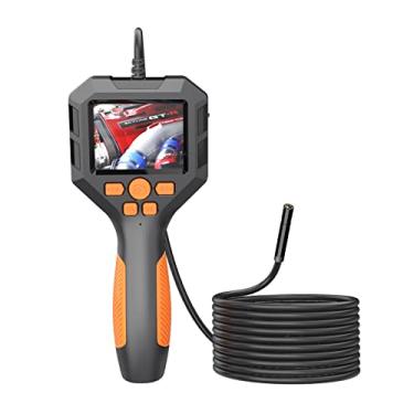 Imagem de Endoscópio industrial 1080P digital borescope IP68 à prova d'água Snake Scope Camera Câmera eletrônica Vídeo para tirar fotos Câmera de inspeção portátil com tela IPS de 2,8 polegadas com luz LED 10M Cable Length & 8mm Lens Diameter