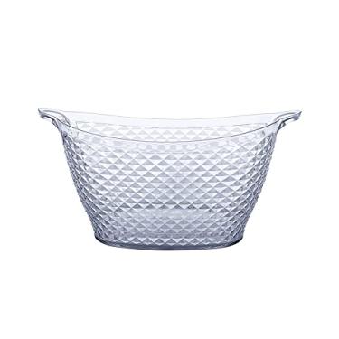 Imagem de Balde de Gelo Oval Acrílico Cristal c/ Alça 18 L 52x26x33 cm Ref. 1153 - Paramount