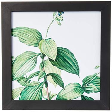 Imagem de Arte Maníacos Quadro Decorativo Folhas Grandes e Flor - 46x32,5cm (Moldura caixa em laca preta)