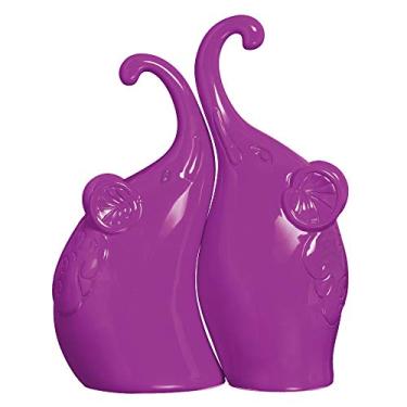 Imagem de Casal De Elefantes Enlace Ceramicas Pegorin Orquidea