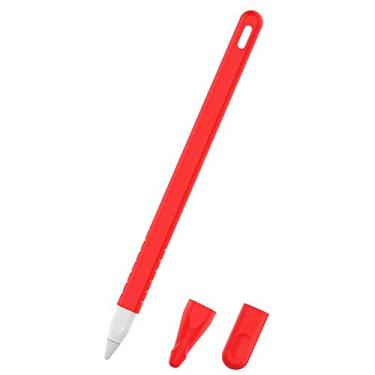 Imagem de Novo estojo de silicone antiqueda e antiderrapante para caneta de silicone TwiHill para Apple Pencil 2ª geração (Vermelho)