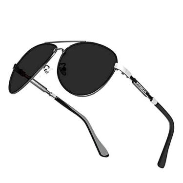 Imagem de Óculos de Sol Masculino KDEAM Estilo Clássico Aviador Piloto com Proteção Uv400 Polarizados (C5)