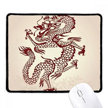 Imagem de Mousepad de dragão chinês com borda costurada, tapete de borracha para jogos
