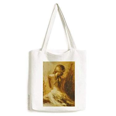 Imagem de Blonde Back Babe Girl Pretty Gal sacola de lona bolsa de compras casual bolsa de mão