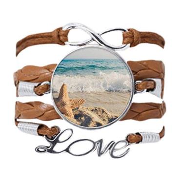 Imagem de DIYthinker Pulseira com pingente de corda de amor, corrente de amor e corrente de estrela do mar