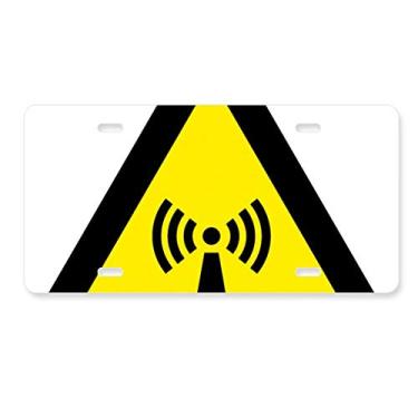 Imagem de DIYthinker Símbolo de aviso, amarelo, preto, radiação, triângulo, placa de carro, acessório de aço inoxidável