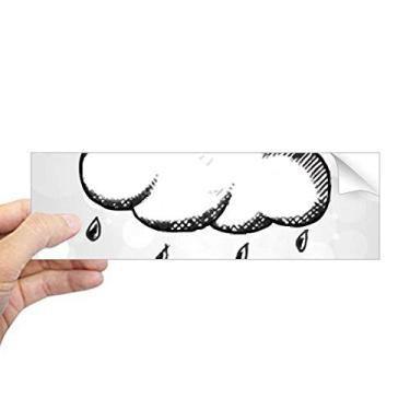 Imagem de DIYthinker Adesivo retangular com estampa de clima chuvoso, pintado à mão, para notebook, janela
