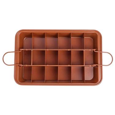 Imagem de Forma de bolo de chocolate, ferramenta de cozinha com bordas arredondadas, sem costura, tala de brownie, para famílias para amigos