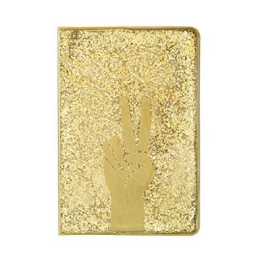 Imagem de Yoobi Diário dourado com glitter líquido com páginas pautadas na faculdade | Design divertido e exclusivo com glitter | Caderno de capa dura com marcador de página | 120 folhas forradas | Ótimo para meninas e estudantes (YB319550)