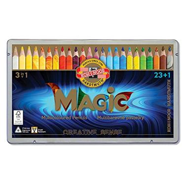 Imagem de Koh-I-Noor Lápis de cor triangular Magic Jumbo, pacote com 24, multicolorido