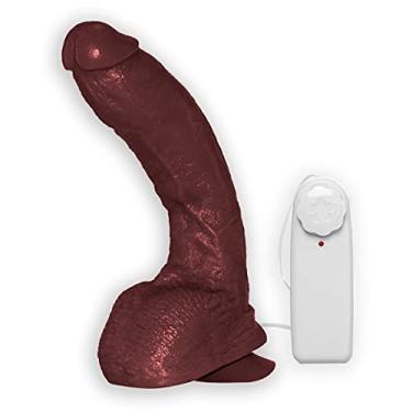 Imagem de Vênus Toys Pênis Realístico De Borracha Com Vibrador Ventosa E Saco 21Cm X 5 5Cm Marrom Zeus 21Cm