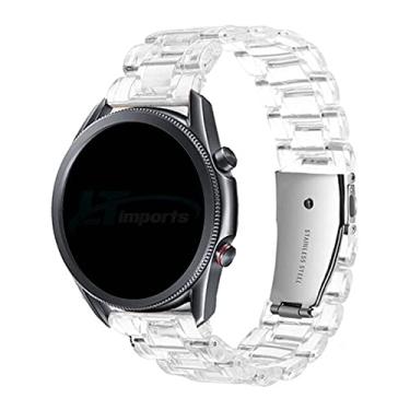 Imagem de Pulseira 22mm 3 Elos Resina compatível com Samsung Galaxy Watch 3 45mm - Galaxy Watch 46mm - Gear S3 Frontier - Amazfit GTR 47mm - GTR 2 - Marca LTIMPORTS (Transparente)