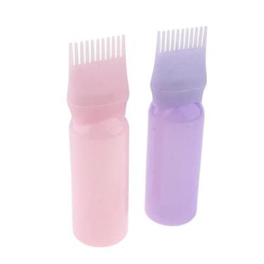 Imagem de SDENSHI Conjunto de 2 frascos de coloração para cabelo profissionais cor aplicador pincel pente
