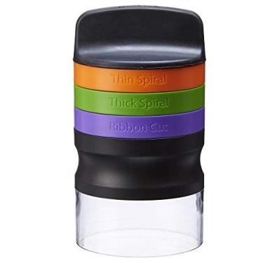 Imagem de Good Cook 10807 Spiralizer Fatiador de vegetais portátil 3 em 1 - Máquina de espaguete de macarrão Zoodle para refeições com baixo teor de carboidratos/paleo/sem glúten